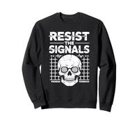 Conspiracy Skull Graphic - Resist the Signals Design Sweatshirt