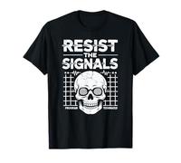Conspiracy Skull Graphic - Resist the Signals Design T-Shirt