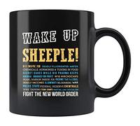 Conspiracy Theory Mug Wake Up Sheeple Inside Job Illuminati Coffee Cup 11oz Black