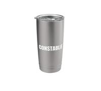 Constable White Back Print Police Law Enforcement On Duty Stainless Steel Insulated Tumbler