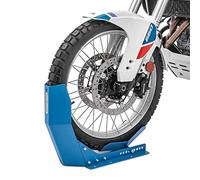 ConStands Easy Transport Fix - Motorcycle Stand Paddock Front Wheel Chock Transport Universal Constands Transport-Fix blue mat