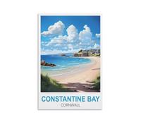 Constantine Bay Cornwall Vintage Travel Poster 08x12inch(20x30cm) Canvas Art Poster And Wall Art Picture Print Modern Family Bedroom Decor