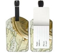 Constantinople Map Luggage Labels, Pu Leather Travel Tags with Privacy Protection Cover, Luggage Tag for Backpack Bags Suitcase Labels Identifier, Men Women Travel Accessory, Dad Gifts