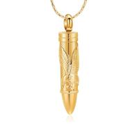 constantlife Bullet Urn Necklace for Ashes for Women Men Eagle Memorial Pendant Cremation Jewelry Human Pet Ashes Holder Keepsake, Stainless Steel, No Gemstone
