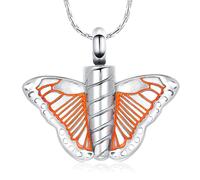 constantlife Butterfly Urn Necklace for Women Cremation Jewelry for Ashes Gothic Dark Style Pendant Funeral Locket Ashes Holder Lost Loved Ones Keepsake Gift, Stainless Steel, No Gemstone