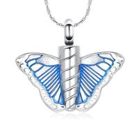 constantlife Butterfly Urn Necklace for Women Cremation Jewelry for Ashes Gothic Dark Style Pendant Funeral Locket Ashes Holder Lost Loved Ones Keepsake Gift, Stainless Steel, No Gemstone