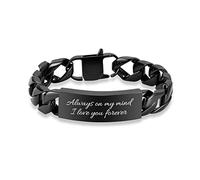 constantlife Cremation Bracelet for Ashes for Men - Stainless Steel Cuban Link Urn Bracelet Keepsake Ash Holder Cremation Memorial Jewelry, L, Stainless Steel, stainless steel