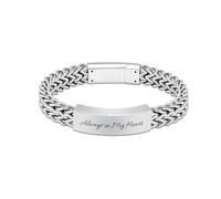 constantlife Cremation Bracelet for Ashes for Men - Stainless Steel Cuban Link Urn Bracelet Keepsake Ash Holder Cremation Memorial Jewelry, 20cm, 22cm, 24cm, Stainless Steel, stainless steel