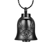 constantlife Cremation Jewelry for Ashes Angel Wing Heart Bell Urn Necklace Memorial Pendant Loved Ones Ash Holder Keepsake Gift for Women Men, Stainless Steel, stainless steel