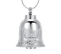 constantlife Cremation Jewelry for Ashes Eagle Bell Pendant Urn Necklace for Women Men Stainless Steel Ash Holder Keepsake Human Pet Memorial Gift, Stainless Steel, stainless steel