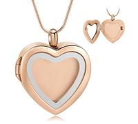 constantlife Cremation Jewelry for Ashes - Heart Pendant Memorial Urn Necklace Ashes Holder Stainless Steel Personalized Customization Keepsake, Stainless Steel, No Gemstone
