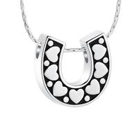 constantlife Cremation Jewelry for Ashes Horseshoe Urn Necklace for Women Men Human Pet Memorial Pendant Ashes Holder Funeral Keepsake, Stainless Steel, stainless steel