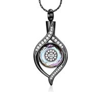 constantlife Evil Eye Cremation Jewelry for Ashes Stainless Steel Ojo Turco Urn Necklace Keepsake Lucky Amulet Pendant Memorial Gift for Women Girls, Stainless Steel, stainless steel