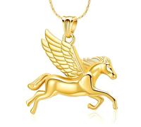 constantlife Flying Horse Cremation Jewelry Urn Necklace for Ashes Stainless Steel Memorial Pendant Human Pet Ashes Holder Funeral Keepsake for Women Men, Stainless Steel, No Gemstone