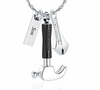 constantlife Hammer Wrench Urn Necklace for Ashes Cremation Memorial Pendant Stainless Steel Custom Keepsake Jewelry Gift for Women Men, Stainless Steel, stainless steel