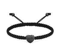 constantlife Heart Cremation Urn Bracelet for Ashes - Stainless Steel Paw Print Pendant Keepsake Jewelry Adjustable Braided Wristband Bangle Pet Dog Cat Memorial Gift for Women, S, Metal