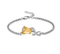 constantlife Rose Flower Urn Bracelet for Ashes for Women Stainless Steel Cremation Keepsake Adjustable Link Bangle Memorial Jewelry, S, Stainless Steel, stainless steel