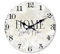 Constantplanet 12 Inch Farmhouse Wood Wall Clocks Battery Operated Small Analog Decorative Wall Clock Silent Non Ticking for Living Room Decor