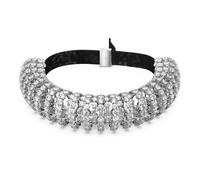 Constella choker, Round cut, White, Rhodium plated