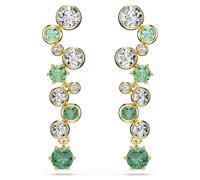 Constella drop earrings, Mixed cuts, Green, 18K gold finish