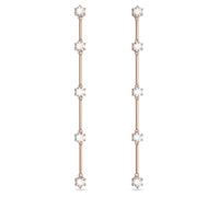 Constella drop earrings, Round cut, White, Rose gold-tone plated