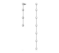 Swarovski Constella drop earrings, Asymmetric design, White, Rhodium plated