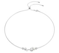 Swarovski Constella necklace, Crystal pearl, Round cuts, White, Rhodium plated