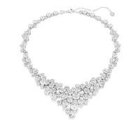 Constella necklace, Mixed cuts, Clasp, White, Rhodium plated