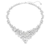 Constella necklace, Mixed cuts, Clasp, White, Rhodium plated