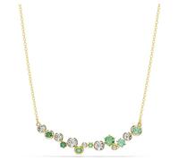 Constella necklace, Mixed cuts, Green, Gold-tone plated