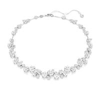 Constella necklace, Round cut, White, Rhodium plated