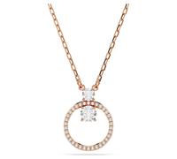 Constella pendant, Pavé, Round cut, White, 18K rose gold finish