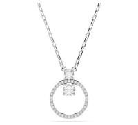 Swarovski Constella Rhodium Plated Round Crystal Circular Pendant Necklace
