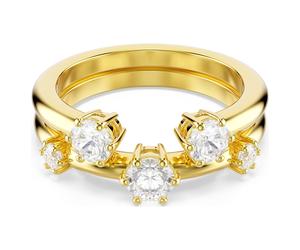 Constella ring, Set (2), Round cut, White, 18K gold finish