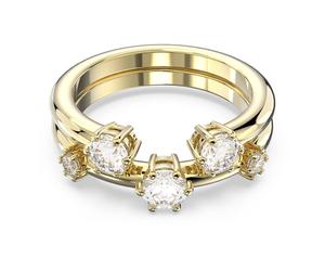 Constella ring, Set (2), Round cut, White, Gold-tone plated