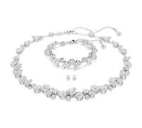 Constella set, Mixed cuts, White, Rhodium plated