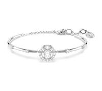 Constella White Rhodium Plated Crystal Dancing Stone Bangle