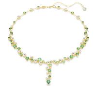 Constella Y necklace, Mixed cuts, Green, 18K gold finish