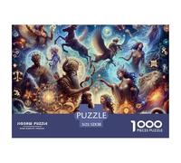 Constellation 1000 Piece Jigsaw Puzzle the Twelve Zodiac Signs Sustainable Puzzle for Adults Great Gift for Adults Challenging Challenging & Brainteasing52x38cm/1000pcs