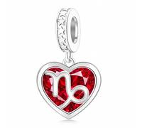 Constellation Charm 925 Sterling Silver Birthstone Bead Birthday Cross Mom Family Pendant for Pandora Charm Bracelet (Capricorn A)