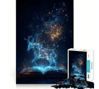 Constellation Deer Emerging from Book 1000 Piece Jigsaw Puzzles- Brain Exercise, Precise Cut, Real Challenge, Wall Display (38x26cm)