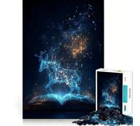 Constellation Deer Emerging from Book Teenagers 1000 Piece Jigsaw Puzzle Logic Play, Clear Hue, Family Enjoyable, Nice Art (50x75cm)