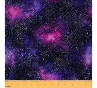 Constellation Fabric by The Yard, Starry Sky Upholstery Fabric, Galaxy Outer Space Universe Stars Decorative Fabric, Mysterious Nebula Indoor Outdoor Fabric, Purple Pink, 1 Yard