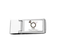 Constellation Fate Birthday Celebration Leo Slim Money Clip Stainless Holder Pocket Wallet