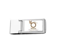 Constellation Fate Birthday Celebration Taurus Slim Money Clip Stainless Holder Pocket Wallet
