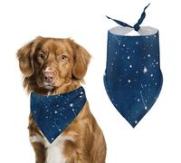 Constellation Galaxy Starry Night Stars Glow In The Dark Midnight Pet Bandana Washable Pet Scarf Soft Triangle Scarf For Puppy Cats Summer