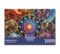 Constellation Jigsaw Puzzles1000 Piece Sustainable Jigsaw Puzzle for Adults Teens The Twelve Zodiac Signs Premium 100% Recycled Board Great Gift ChallengingColourfulFun Activity for Home
