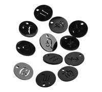 Constellation Necklace Charm, Flat Round Pendant Set, 12mm Jewelry Beads with Hollow Design, Handmade Craft Accessory, Pendant Collection with Celestial Style, Necklace Supply for Jewelry Making
