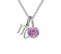 Constellation Necklace Natural Birthstone Crystal Pendant Necklace 12 Horoscope Zodiac Pendant Dainty Chain Gemstone Jewelry Gift For Birthday Scorpio