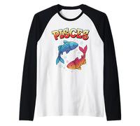 Constellation Pisces Zodiac Sign Twin Fish Graffiti Raglan Baseball Tee